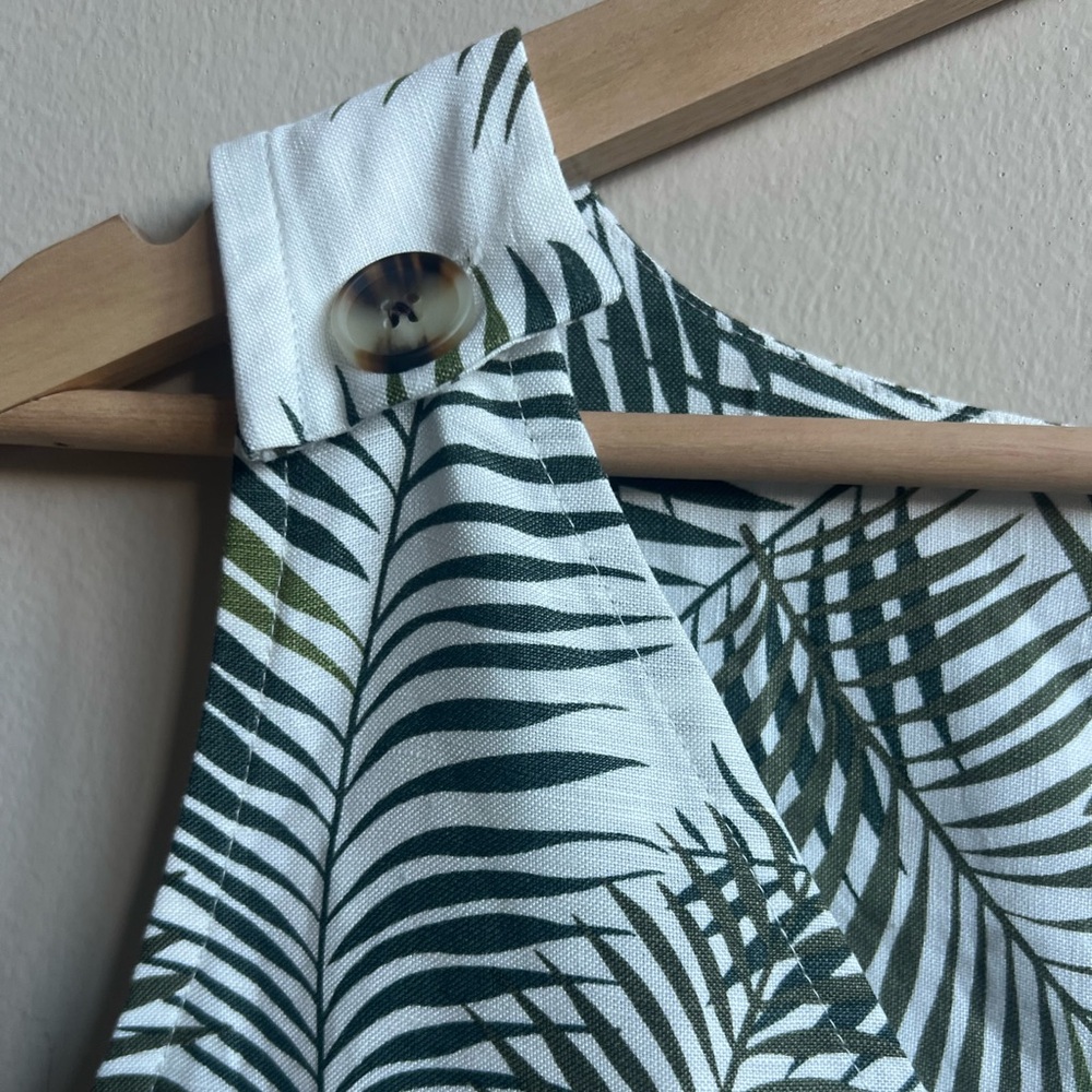 LOFT Linen Blend Palm Leaf Print Loose V-Neck Tank Size L NWT - Picture 5 of 7